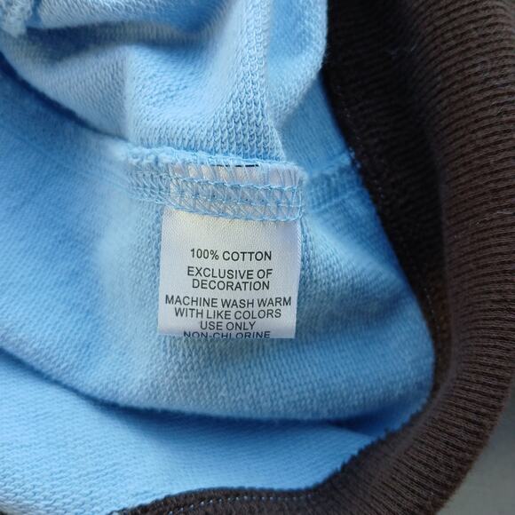 N.Y.L. New York Laundry Blue Bash Full Zip Sweatshirt XL retro jacket brown trim - Picture 9 of 14